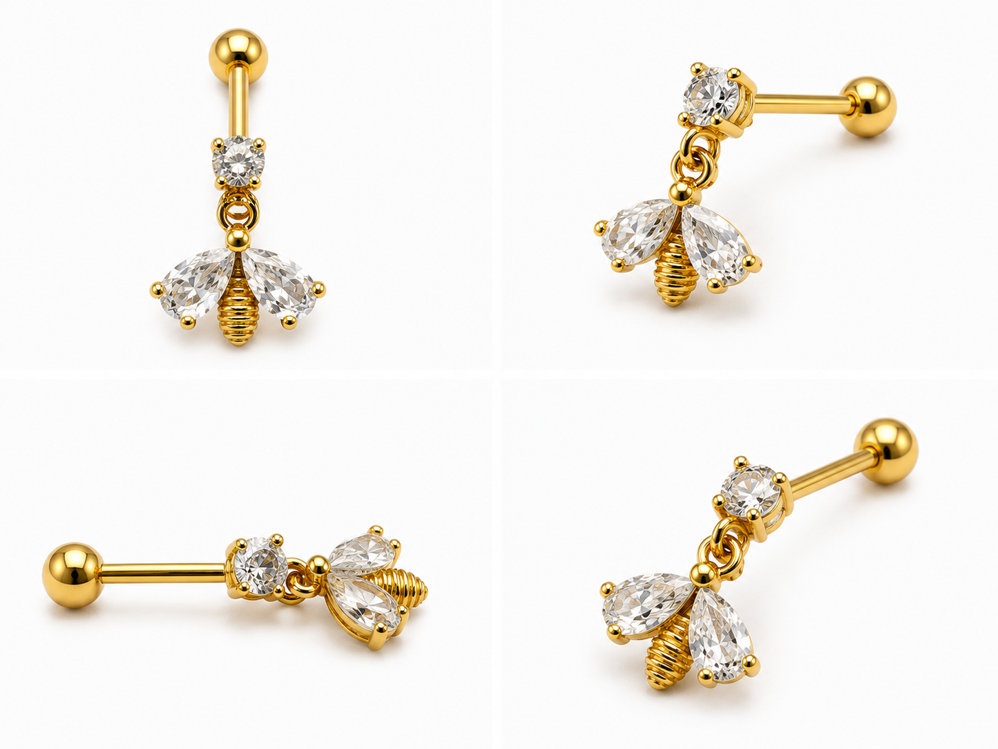 Honey Bee Hanging Studs - SINGLE