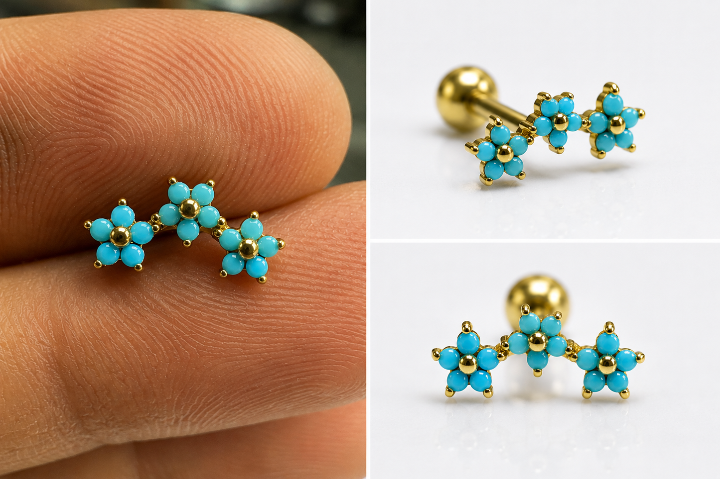 Sunflower Flat Stud - PAIR