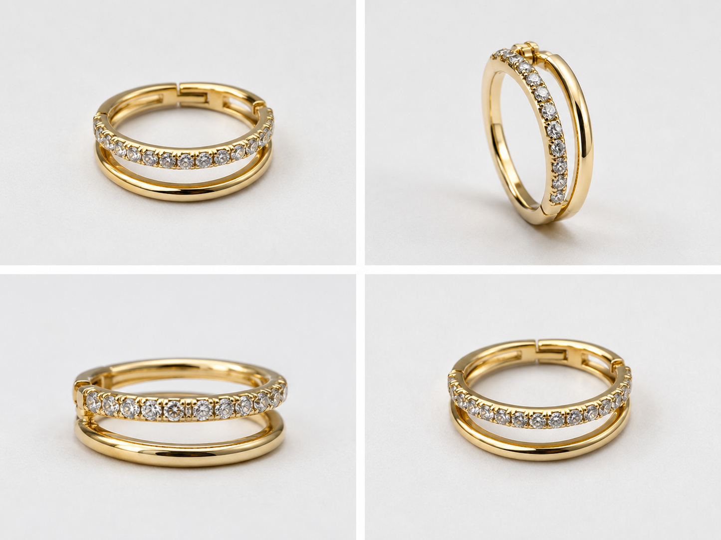 Double Ring Hoops - SINGLE
