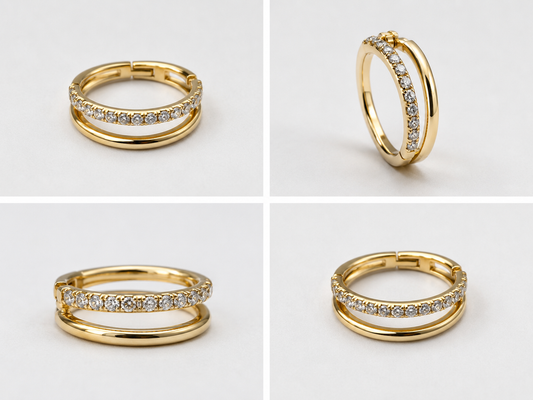 Double Ring Hoops - SINGLE