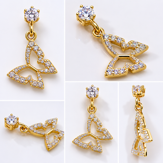 Butterfly Hanging Stud - PAIR