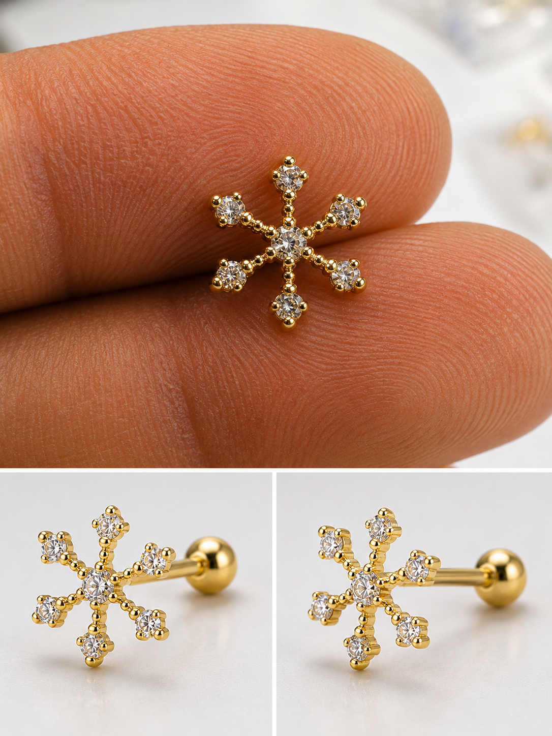 Mandala Flower Flat Stud - PAIR