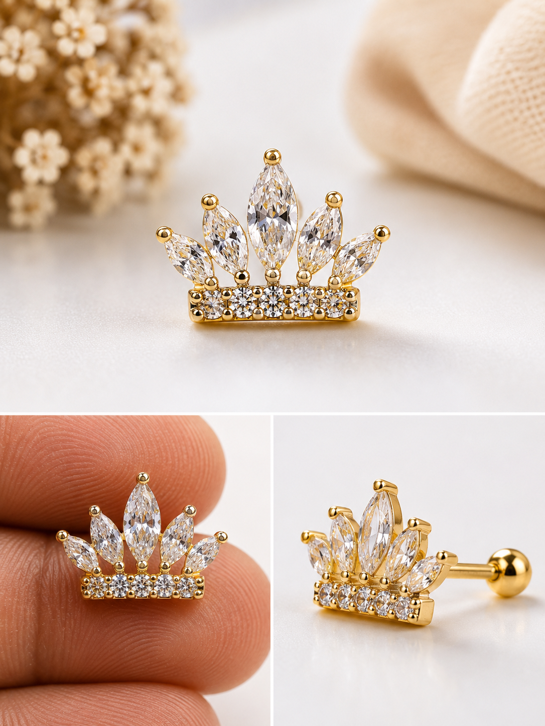 Crown Bugadi Studs - SINGLE