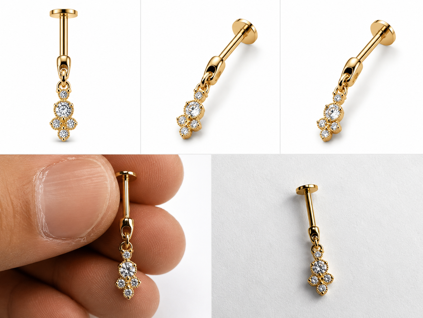 Micro Drop Hanging Studs - PAIR
