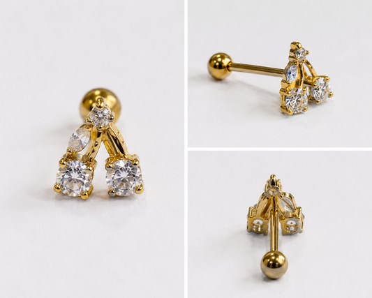Cherry Flat Studs - PAIR