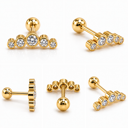 Tiara Climber Flat Studs - PAIR