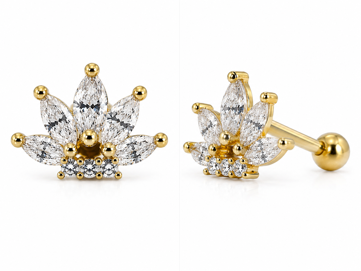 Azalea Flat Studs - PAIR