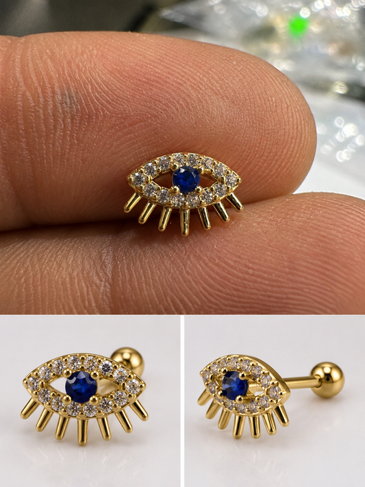 Evil Eye Flat Studs - PAIR