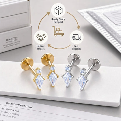 PETAL FLAT STUDS - PAIR