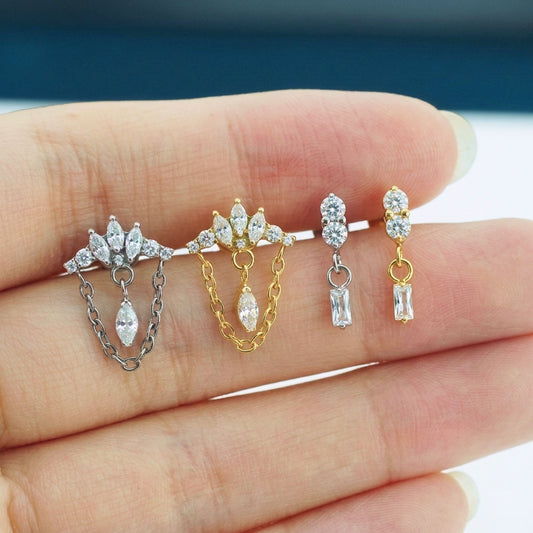 LUSTRE FLAT STUDS - PAIR