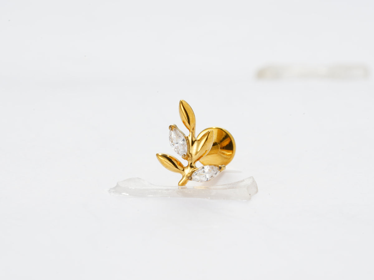 FLORA FLAT STUDS - PAIR