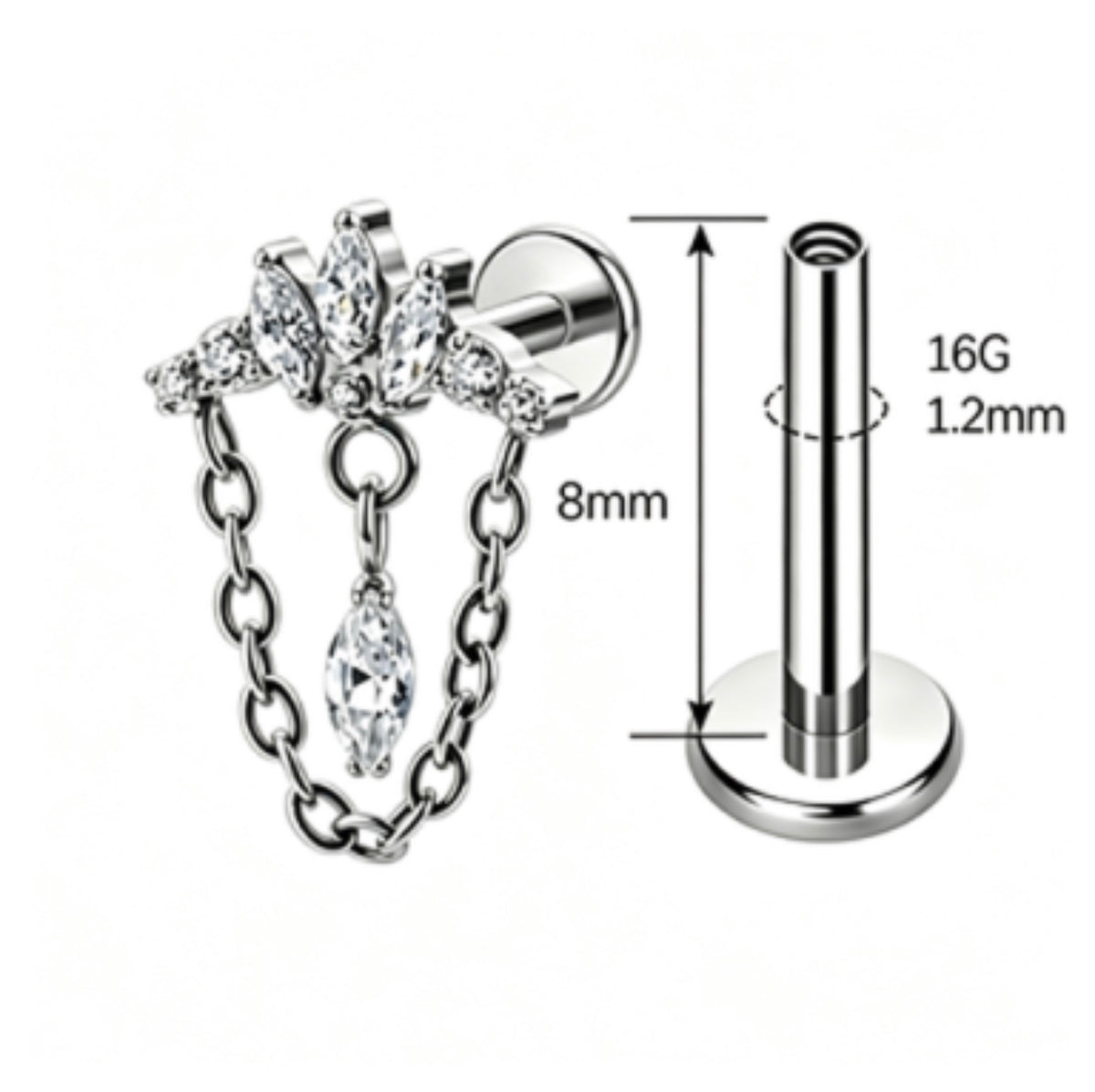 LUSTRE FLAT STUDS - PAIR