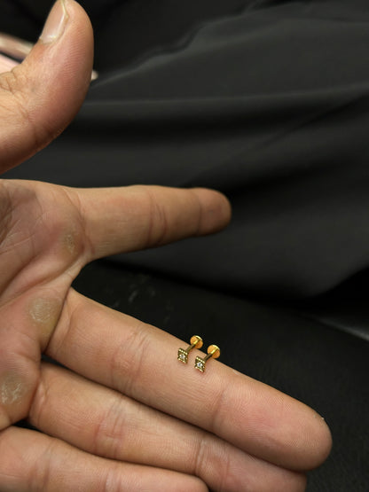 DUO FLAT STUDS - PAIR