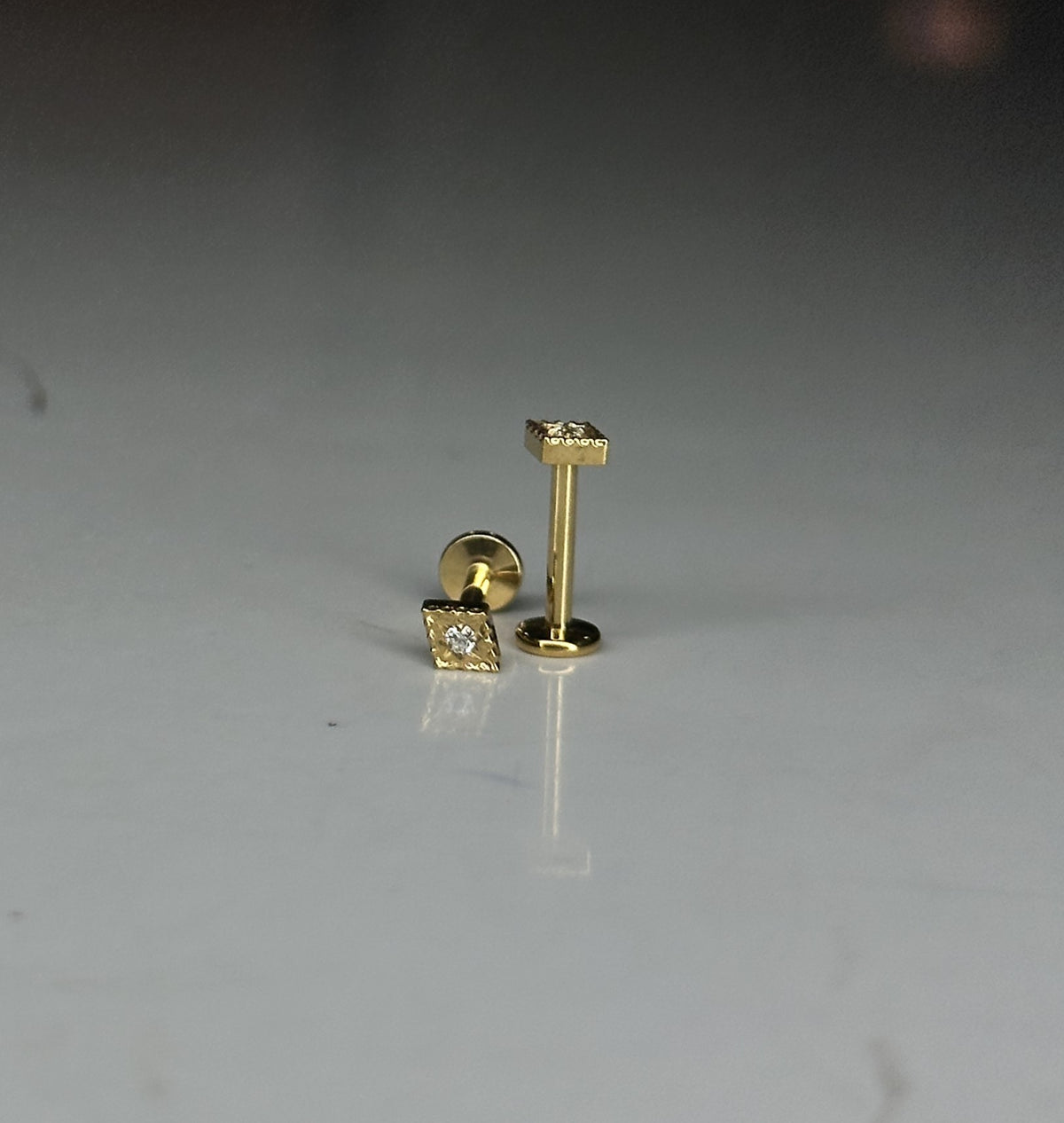 DUO FLAT STUDS - PAIR