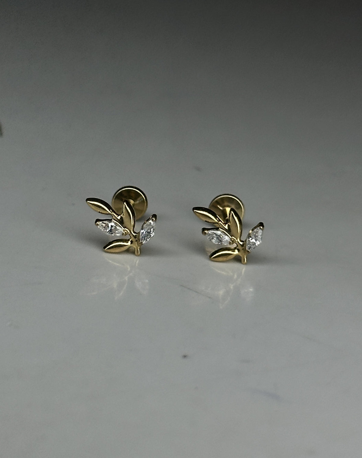 FLORA FLAT STUDS - PAIR