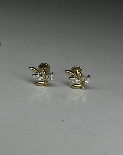 FLORA FLAT STUDS - PAIR