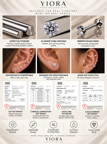 CELESTE FLAT STUDS - PAIR